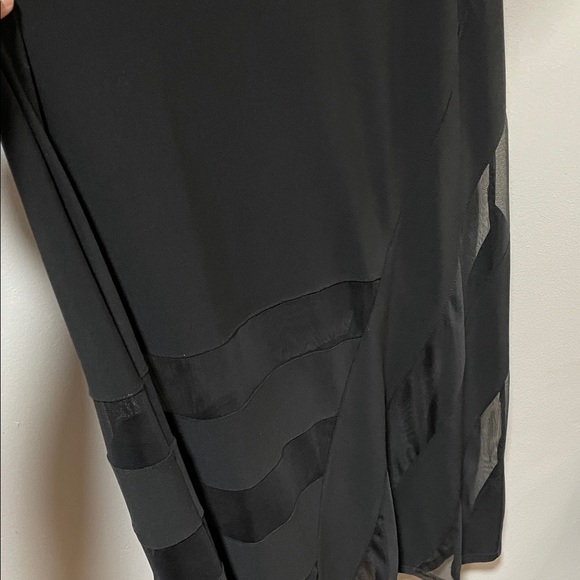 Joseph Ribkoff Black Maxi Dress with Mesh Sheer Sleeves - Picture 11 of 13